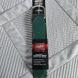 NWT Rawlings Adult Baseball/Softball Adjustable Elastic Belt In Dark Green